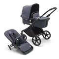 Produktbild: Bugaboo Fox Cub Kinderwagen für jedes Gelände, leichter und stabiler Kinderwagen, strapazierfähiges Design und extragroßes Sonnendach, einteilig und selbststehend faltbar, Stormy Blue
