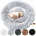 Produktbild: Wahre Tierliebe Tierbett - Flauschiges Hundebett Fluffy Wolke, Deutschlands Original, 100% Polyester, Made in Germany, Verschiedene Größen und Farben, waschbarer Bezug grau 120 cm