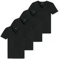 Produktbild: Schiesser T-Shirt Herren T-Shirt 4er Pack Baumwolle 2PACK T-shirt (Packung, 4er Pack) schwarz 4XL (60)
