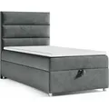 Produktbild: Best for Home Boxspringbett mit Bettkasten Trinity K4-SINGLE 100x200 Bonellfederkern inkl. Topper - Graphit - Grau