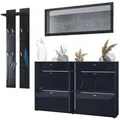 Produktbild: Vladon Garderobe, Schwarz Hochglanz, Holzwerkstoff, 215x210x28 cm, Garderobe, Garderoben-Sets & Serien, Garderoben-Sets