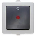 Produktbild: Kopp Nautic Aufputz-Feuchtraum Ausschalter 2-polig beleuchtet IP44 Linse + Glimmlampe (565296007)