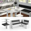 Produktbild: Eckbankgruppe Eckteil für Sitzecke gepolstert mit Ablagen Küche Roman Weiß Vicco