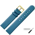 Produktbild: MARBURGER Uhrenarmband 20mm Leder Blau Gold - Montage Set 7612052000220