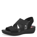 Produktbild: Jana Coshy Damen Sandalen flach Elastisch Vegan, Schwarz (Black), 41 EU