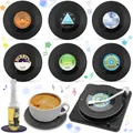 Produktbild: 6 Stück Vinyl Schallplatten Untersetzer rutschfest isoliert Tasse Matte Retro...