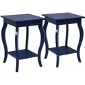 Produktbild: Costway 2er Set Nachttisch mit Ablage Sofatisch 40 x 40 x 60 cm Blau