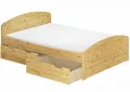 Produktbild: ERST-HOLZ Massivholzbett Doppelbett 140 x 200 Kiefer Massiv Rollrost Matratze, Kiefer farblos lackiert