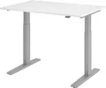 Produktbild: HAMMERBACHER Schreibtisch Sitz-Steh-Schreibtisch elektrisch 120x80cm Weiß/Silber