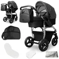 Produktbild: Bergsteiger Capri Kombikinderwagen 2-in-1 ohne Babyschale – Babywanne & Sportsitz, Luftreifen, Federung, höhenverstellbarer Griff, faltbar, Zubehör