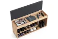 Produktbild: KOMTO Schuhbank Mit Sitzfläche Schuhregal Bank mit Stauraum Schuhschrank mit Sitzbank, für 6 bis 8 Paar, Spanplatte, Sofia 100 x 48 x 32 cm
