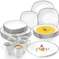 Produktbild: Sänger Geschirrset,Porzellan, Weiß, Schwarz, Keramik, 24-teilig, Rund, 50x30x80 cm, kratzfest, Essen & Trinken, Geschirr, Geschirr-Sets, Tafelservice
