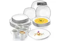 Produktbild: SÄNGER Tafelservice Bilgola Black Rim (24-tlg), 6 Personen, Porzellan, Weiß mit schwarzen Akzenten, spülmaschinenfest, Premium Collection