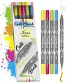 Produktbild: Online Brush-Pen Set Calli.Brush NEON I 5 Double-Tip Pinselstifte mit Kalligrafie-Spitze & Pinselspitze I Ungiftige Handlettering Stifte als Kalligraphie Set für Bullet Journals, Aquarell, Mandalas