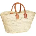 Produktbild: ORIGINAL Ibiza Tasche Korbtasche Strandtasche Cestino 50cm groß | Marokkanische Palmblatt Einkaufskorb Einkaufstasche geflochten XXL | Natur Shopp... - Beige/Braun