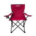 Produktbild: 24MOVE® Faltstuhl rot Campingstuhl Anglerstuhl mit Getränkehalter - Anglersessel klappbar - Klappstuhl Gartenstuhl Faltstuhl Relaxsessel Campingsessel faltbar, Polyester, für draußen oder drinnen