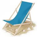 Produktbild: Mucola Strandliege klappbar Holz – Sonnenliege Anthrazit ohne Armlehne mit 3-stufig Verstellbarer Rückenlehne – Gartenliege faltbar tragbar für Balkon, Terrasse & Strand