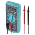 Produktbild: Digitaler Multimeter mit Messspitzen und Etui, AC DC, Widerstand Spannungsprüfer