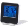 Produktbild: PEARL Kompakter Digital-Reisewecker mit Thermometer, Kalender und Timer