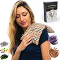 Produktbild: Körnerkissen für Mikrowelle - Wärmekissen Nacken, Rücken und Schulter (35x18 cm) - Leinsamenkissen mit Waschbarem Bezug, 100% Baumwolle und Lavendelduft - Wärme-Kältetherapie