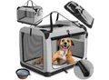 Produktbild: LOVPET® Hundebox Hundetransportbox faltbar Inkl.Hundenapf Transporttasche Hundetasche Transportbox für Haustiere, Hunde und Katzen Haustiertransportbox