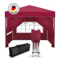 Produktbild: Falt Pavillon 100% WASSERDICHT 4 Seiten Dachmaß 3x3m Garten Zelt Pavillion Rot