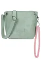 Produktbild: Fritzi aus Preussen Fritzi03N Vintage Lime Crossbody Kunstleder Damen Umhängetasche Handtasche Festival City vegan abnehmbarer Anhänger Vintage-Waschung 22,5 x 20,5 x 8,5 cm, Gruen