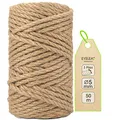 Produktbild: Garten Juteschnur 5mm Dicke,Bindegarn,Gartenschnur, Bastelschnur Kordel Rolle mit 50m,100% Jutegarn Naturfarbe