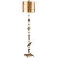 Produktbild: Fragment 1-flammige Stehlampe - Gealtertes Gold mit Blattgold und umbrafarbenem Glasurschirm - FB-FRAGMENT-FL-G