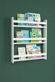 Produktbild: gowoll Bücherregal Kinder Wandregal Weiß 79x74 cm mit 3 Ablagen, Montessori Buch Regal Kinderzimmer Möbel, Deko Bookshelf Organizer Kinderregal