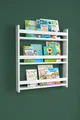 Produktbild: gowoll Kinderregal Bücherregal Kinder Wandregal Weiß 79x74 cm mit 3 Ablagen, Montessori Buch Regal Kinderzimmer Möbel, Deko Bookshelf Organizer Kinderregal