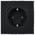 Produktbild: Busch-Jaeger 20 EUCB2USBAC-45M SCHUKO®-/USB-A+C Steckdose Safety+ Schwarz matt Busch-art-linear 2CKA002011A6322
