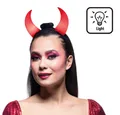 Produktbild: Boland Teufel-Kostüm LED Diadem Teufelshörner rot leuchtender Party Haarreif Teufel Hörner, LED-Diadem mit leuchtenden roten Teufelshörnern