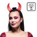 Produktbild: Hörner LED Diadem Teufelshörner rot leuchtender Haarreif für Halloween Party