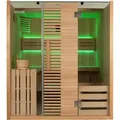 Produktbild: HOME DELUXE - Traditionelle Sauna - OMAHA - 180 x 150 x 200 cm - für 4 Personen - Fichtenholz, inkl. Saunaofen I Dampfsauna Aufgusssauna - Naturbelassen