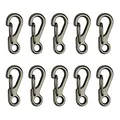 Produktbild: Temlum Aluminium Karabinerhaken, 2,5 cm Mini Karabiner Set, Karabinerhaken mit Schnapp Verschluss, Schlüsselanhänger Haken für Camping, Reisen, Wandern (Grau, 10 Stück)