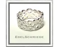 Produktbild: Edelschmiede925 Silberring Edelschmiede925 Bandring runde Kreise 925 Silber eismatt Ringgröße 58