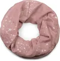 Produktbild: styleBREAKER Damen Loop Schal mit glitzerndem Metallic Sterne All Over Print Muster, Leichter Schlauchschal Einfarbig, Tuch 01016118, Farbe:Altrose