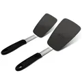 Produktbild: Unicook Silikon Pfannenwender Set - Pfannkuchenwender Silikon, Spatula Küche Zubehör für Spiegelei Omelette Pfannkuchen Hamburger, Silikonkautschuk zum Backen, Kochen, Mischen, 2 Stück