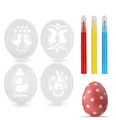 Produktbild: Hey!Easter® Malschablone 4er Ostereier Schablone Set inkl. Malstifte Ostern Eiermalmaschine