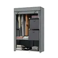 Produktbild: HOMCOM Kleiderschrank Stoffschrank mit Schubladen, Kleiderstange und Reißverschluss, Stoffkleiderschrank Faltschrank für Schlafzimmer, Ankleidezimmer, 102 x 42,5 x 162,5 cm, Dunkelgrau