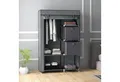Produktbild: HOMCOM Stoffschrank Faltschrank mit Schubladen Kleiderstange (Garderobe, 1-St., Kleiderschrank) Dunkelgrau, 102 x 42,5 x 162,5 cm