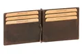 Produktbild: Dollar- & Money Clip dünn Geldscheinklammer Vintage-Style LEAS Leder, braun