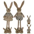 Produktbild: Cepewa Osterhasenpaar mit Teleskopbeinen | max. H60cm Polyester Brauntöne Metallbeine | Frau und Mann mit Hasenschuhen