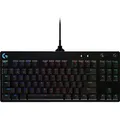 Produktbild: Logitech G Pro Mechanical Gaming Keyboard - Tastatur - Hintergrundbeleuchtung - USB - QWERTZ - Deutsch - Tastenschalter: GX Blue Clicky - Schwarz - Schwarz