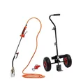 Produktbild: ROTHENBERGER Industrial 2teiliger Anwärmbrenner ECO Piezo inkl. 5 m Schlauch, 4bar Konstantregler & Piezo | **Flaschentransportwagen für 5kg und 11 kg-Gasflaschen** | Unkrautvernichter | Gasbrenner