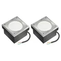 Produktbild: ledscom.de 2x LED Pflasterstein NEOLUM für außen, IP67, eckig, 10 x10cm, inkl. GX53 Leuchtmittel, 56lm, weiß