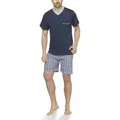 Produktbild: Moonline Shorty Herren Shorty Schlafanzug kurz aus Baumwolle blau 5XL