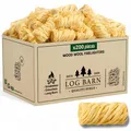 Produktbild: Log Barn Natürliche Anzündwolle - 200 Stück, Öko Anzünder Holzwolle für Holzöfen, Pizzaöfen, offene Feuer, Kaminanzünder und Grillanzünder - Echtes Log Barn Anfeuerholz (200 PC)