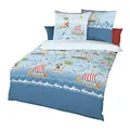 Produktbild: Kaeppel Kinder-Bettwäsche Wikinger Renforcé blau Größe 1x 135x200 cm + 1x 80x80 cm